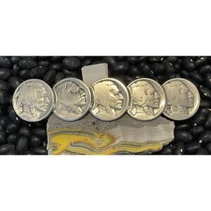 Native American Silver Indian Chief Head Coin Buffalo Nickel Hair Clip Barrette